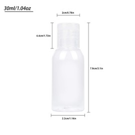 TrendBox 6 Pack Plastic Empty Bottles with Flip Cap for Shampoo, Lotions, Liquid Body Soap, Cream (1 oz / 30 ml)