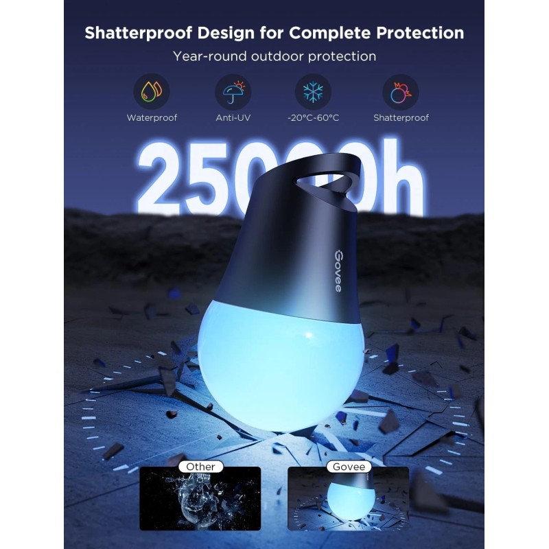 Govee Smart Outdoor String Lights 2, 96Ft RGBIC Dimmable alexa,