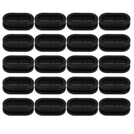 Yibuy 20 x Cable Wiring Rubber Oval Closed Blind Blanking Grommets 12x26mm