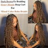 Boho Braiding Hair Pre stretched Brown Boho Curly Deep Wave
