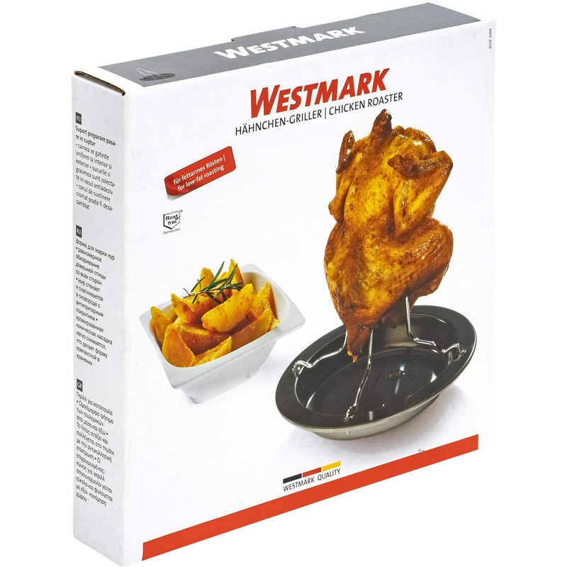 Westmark Hähnchengriller für den Backofen, Höhe: 19,6 cm, Rostfreier Edelstahl/Stahl,