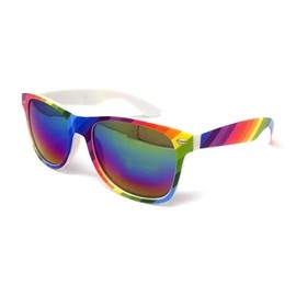 WS UK Kids Classic Sunglasses with UV400 Protection - Unisex (Rainbow Frame Rainbow Mirrored Lens)
