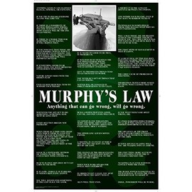 HSE MURPHY'S LAW POSTER Funny Home Decor Print 24x36