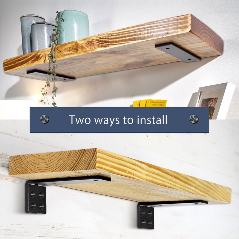 MLOQI 4 Pack Floating Shelf Bracket Heavy Duty, Hidden Shelf