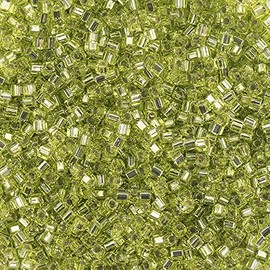 Miyuki Square/Cube Beads 1.8mm Chartreuse Silverlined 250 Gram Bulk Bag Japanese Glass Beads