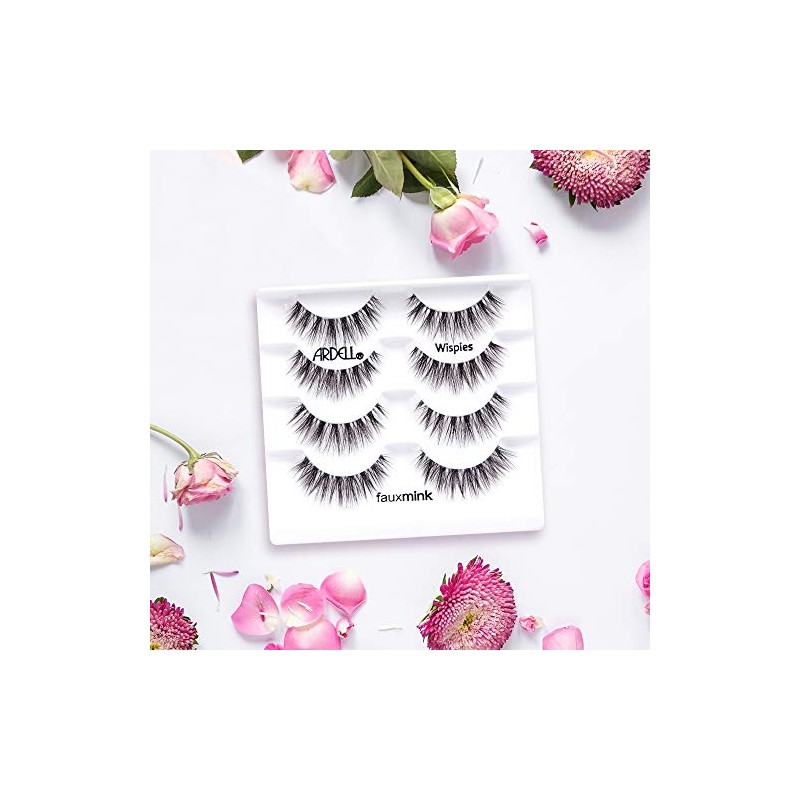 Ardell False Lashes Faux Mink Wispies Paquete múltiple, 4 pares
