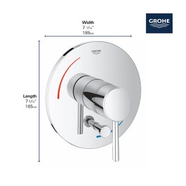 Grohe 29102EN1 Concetto Soft 1-Handle Bath/Shower Trim Kit in Brushed Nickel (Valve Sold Separately)