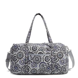 Vera Bradley Women's Cotton Large Travel Duffel Bag, Tranquil Medallion - Recycled Cotton, One Size