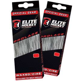 Elite Hockey Prolace Waxed Hockey Laces - Set of 2 Pairs (Silver Grey, 96")