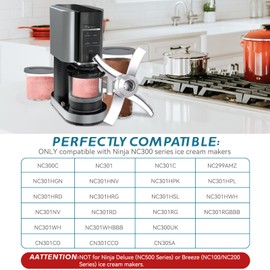 Replacement Paddle Blade Compatible with Ninja Creami NC300 Series Ice Cream Makers - Stainless Steel Mixing Blade Paddle Replacement for Ninja Creamerizer NC299AMZ, NC301, CN305A, CN301CO