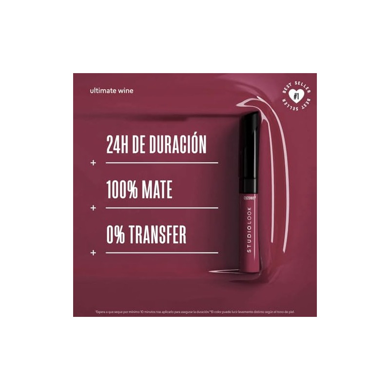 Cyzone Labial Mate Studio Look – 24H de Duración, No