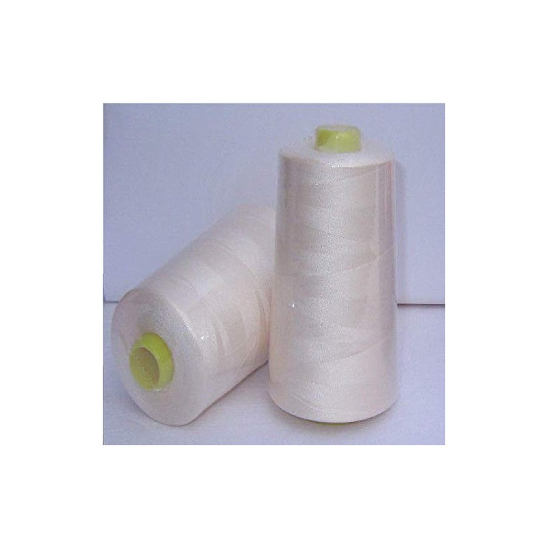 Cream Overlocking Sewing Machine Polyester Thread Four 5000 Yards Cones