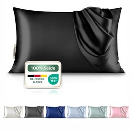 bene-sleep. Organic Silk Pillowcase 40 x 80 cm for Skin Regeneration - Cooling Pillow Case 100% Organic Mulberry Silk - Beauty Secret Against Acne, Wrinkles and Hair Breakage