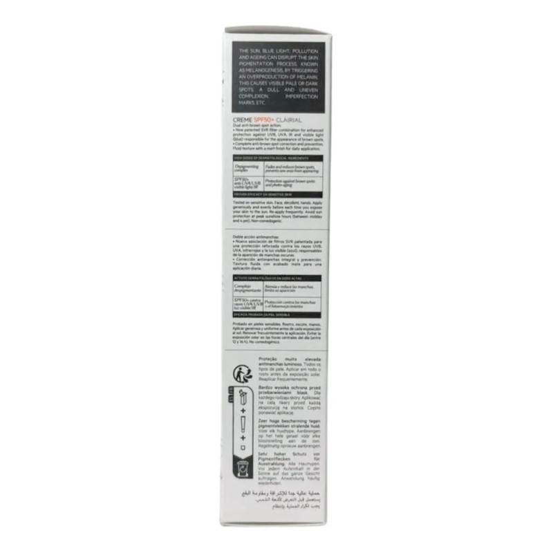 Svr Clairial Spf50 Lum Visible 40ml Todo Tipo Piel Día
