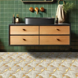 HOMETITUTE 10PCS 12x12 Inch Iridescent Glass Look Peel and Stick Floor Tiles Removable Self Adhesive Vinyl Flooring Stickers for Bathroom Kitchen Laundry Room Decor