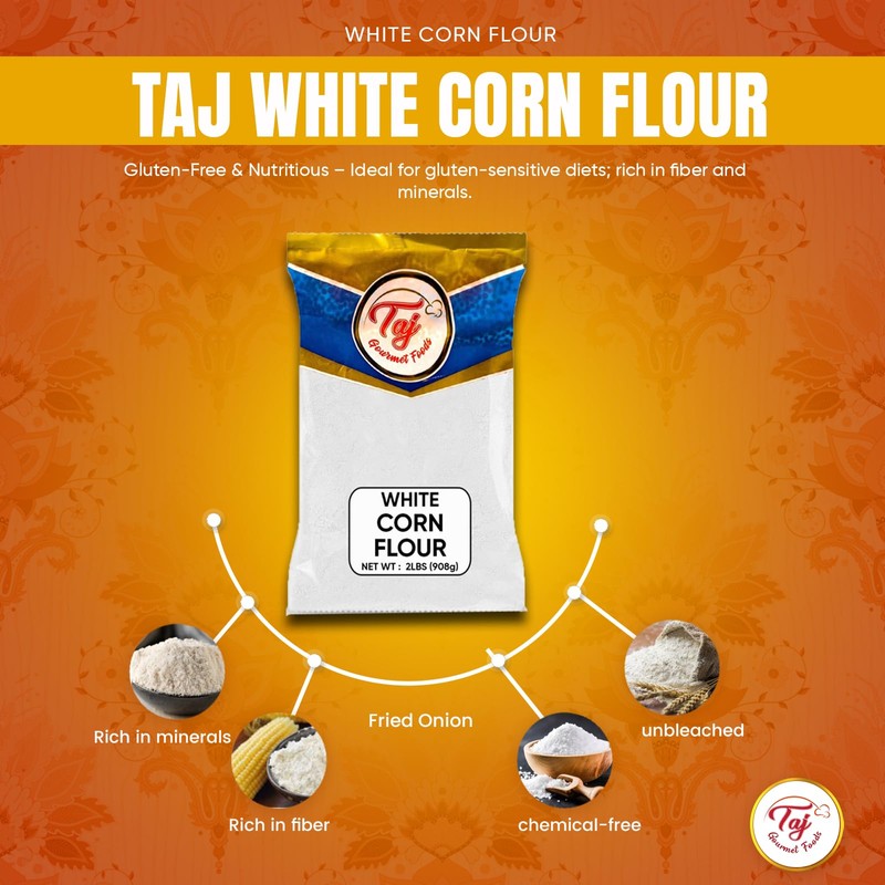 TAJ White Corn Flour, 2-Pounds