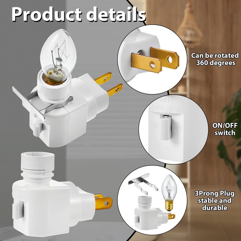 4 Sets Plug in Night Light 120V Night Lights Plug