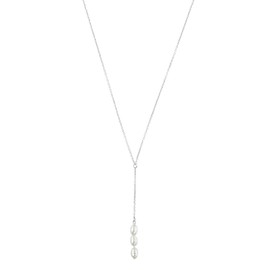 Amor 2034091 Women's Necklace with Pendant 925 Sterling Silver with Freshwater Cultured Pearl 42 + 3 cm Gold Comes in Jewellery Gift Box, None