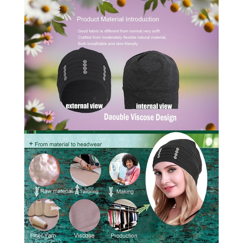 osvyo Flower Chemo Headwear Turban for Women - Headcovering Beanie