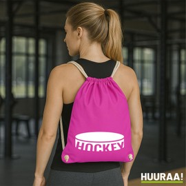 Huuraa Stoffbeutel Hockey Puck Geschenk 12 Liter Fuchsia Baumwolle Hockey Aufmerksamkeit