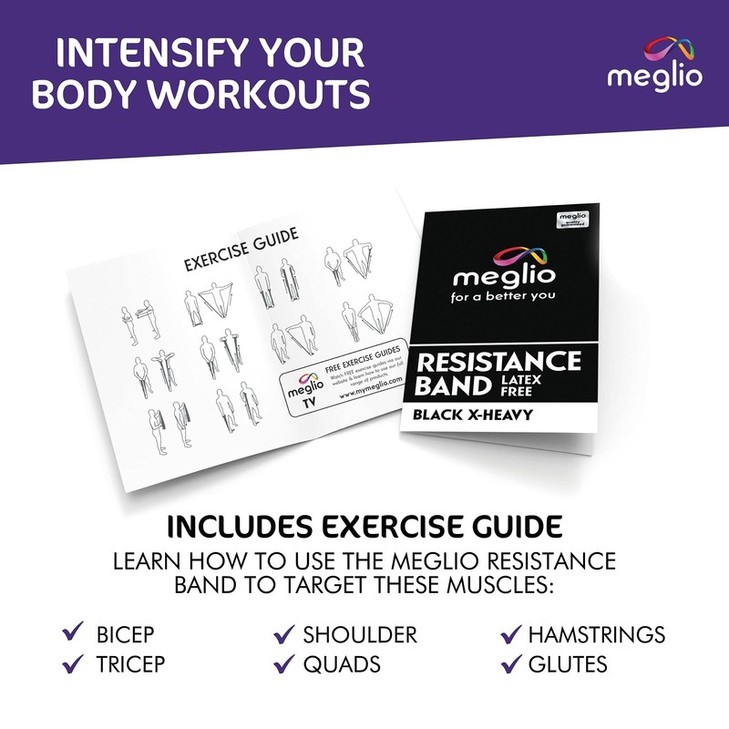 Meglio Resistance Bands for Men & Women - Latex Free