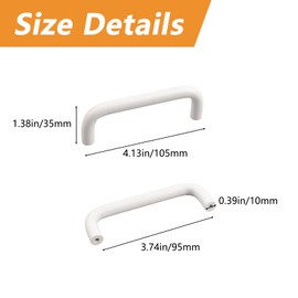 MOROBOR Aluminum Alloy Solid Round Handle, 96 mm Hole Centers U-Shaped Cabinet Hardware Pull for Bedroom Bathroom Kitchen Cabinets Door- 5 Pack/Warm White