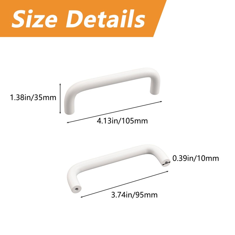 MOROBOR Aluminum Alloy Solid Round Handle, 96 mm Hole Centers