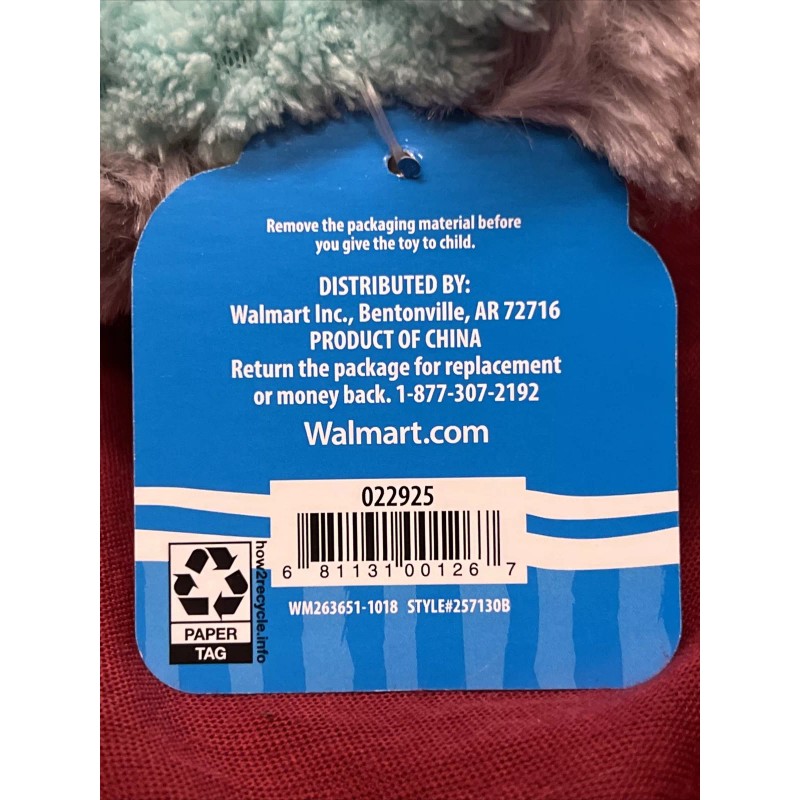 Spark Create Imagine Plush Elephant Cuddle Animal Crinkle Toy Gray