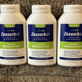 3x ZeasorbAF Anti Fungal Athlete's Foot Powder - 2.5 fl oz Each - 01/27 FRESH!
