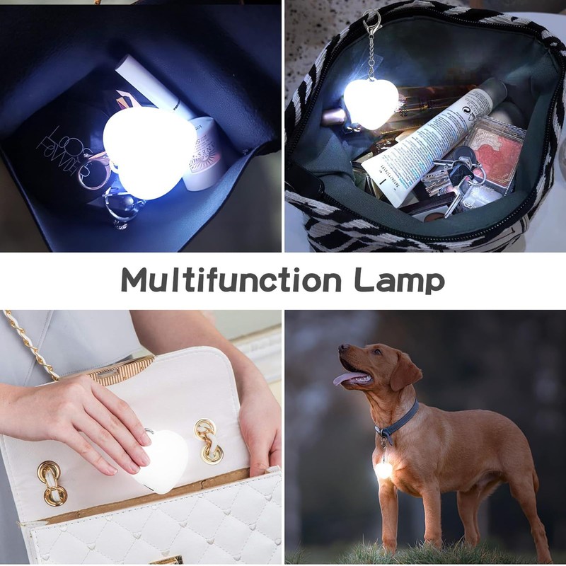 Purse Light with Auto Sensor, Touch Control, Rechargeable Heart Shaped