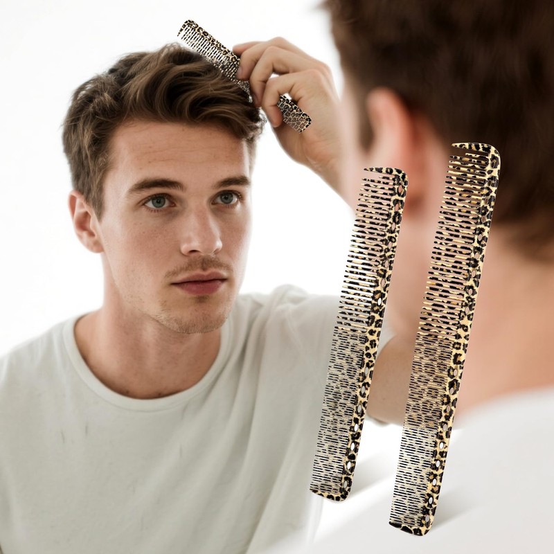 4pcs/Set Leopard Print Professional Hair Styling Comb - Durable ABS