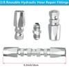2Pcs 3/8inch Reusable Hydraulic Hose Field Repair Kit for Hydraulic