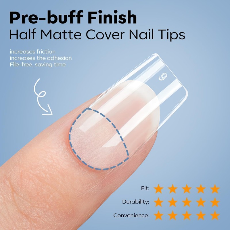 modelones Gel Nail Kit, Upgrade 15Sizes Gel Nail Tips Short