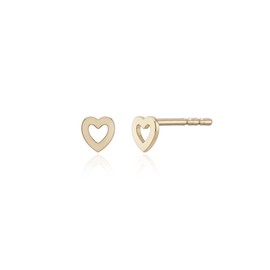 14k Poem Heart Earring Piercing Piece (1 piece) Yellow Gold / 14k 포엠 하트 귀걸이 피어싱 피어싱  낱개(1개)  옐로우골드