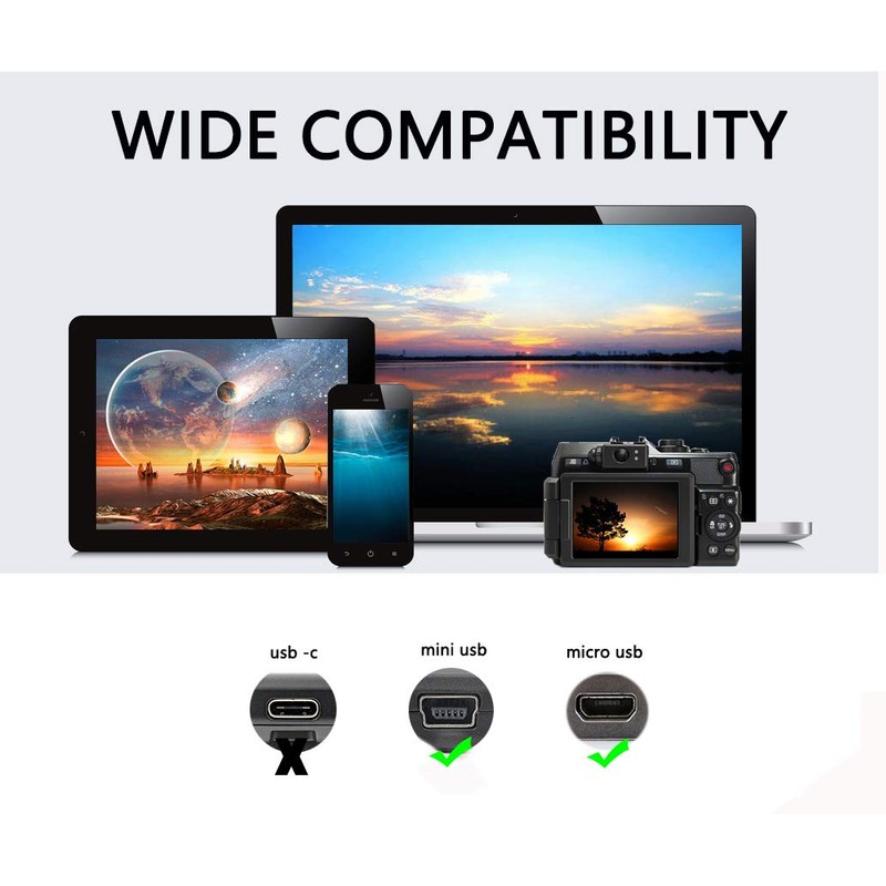 CERRXIAN USB OTG Cable - Black, USB Micro Male to