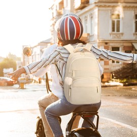 YAMTION School Backpack Girls School Bag Women with 15.6 Inch Laptop Compartment, Backpack Women for Study School University Students