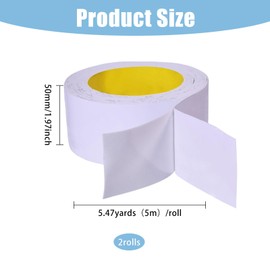 CHGCRAFT 5.47 Yards Single Sided Adhesive White Foam Tape Sealing Insulation Tape Seam Sealer Canvas for Windows and Door Patching, 1.9inch Wide, White