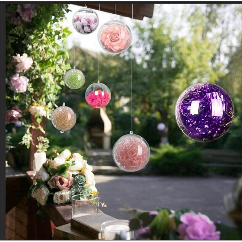 BetterJonny 20pcs Ornaments Balls 10cm Hollow Fillable Ball Ornaments Clear