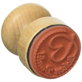 Rayher Wooden Stamp "Herzlichen Dank", Round, 3 cm Diameter, Wooden Stamp, Butterer Stamp, Round Stamp with Wooden Handle, 28938000
