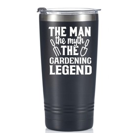 Onebttl Gardening Tumbler - The Man The Myth The Legend - Plant Lover Gift for Men, Gardeners - Stainless Steel 20oz Black