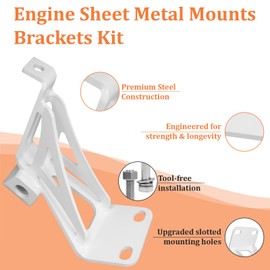 Motor Mount Brackets Compatible with Chevy C10 & GMC Truck – Fit for Small Block V8 1963-1972, Replacement for 2WD Pickup Perches, Fit for 69 C10 & LS Swap – Sheet Metal Construction