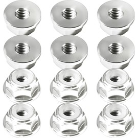 12Pcs M2 Flange Lock Nuts Metric Nylon Inserted Hex Self-Lock Non-Slip Aluminium Self Clinching Nuts for 1/24 RC Car Axial SCX24 Furniture DIY Industrial Construction Fasteners