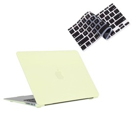 RUBAN Case Compatible with MacBook Air 13 Inch (Models: A1369 & A1466, Older Version 2010-2017 Release), Slim Snap On Hard Shell Protective Cover and Keyboard Cover (Cream Yellow)