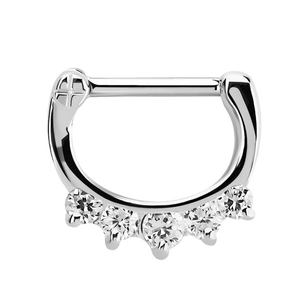 Modern Nature Piercing-Schmuck Septum Clicker Nose Piercing 925 Silver 1.2