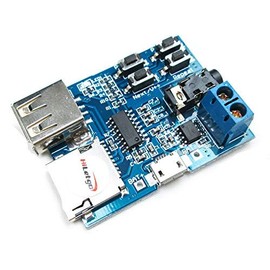 HiLetgo TF Card U Disk Play MP3 Decoder Player Module with Audio Amplifier Audio Decoding Player Module Micro USB 5V Power Supply