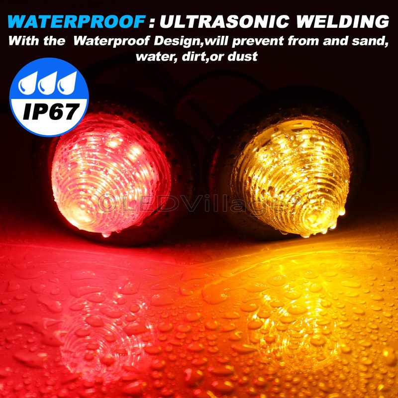 2 Amber + 2 Red Ledvillage 2 Inch 12V DC