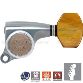 GOTOH NEW Gotoh SGS510Z-P8 MGT 6 in line Locking Tuners Set 18:1 Gear Ratio - X-CHROME