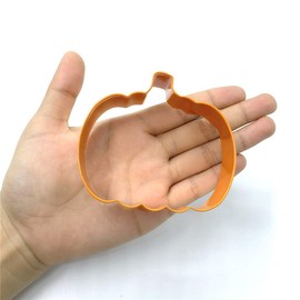 LILIAO Thanksgiving Pumpkin Cookie Cutter - 3.4 x 2.9 inches - Orange Color Coated Stainless Steel