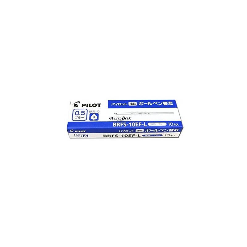 Pilot BRFS-10EF-L Oil-based Ballpoint Pen Refill, Fine Point, Blue, 10