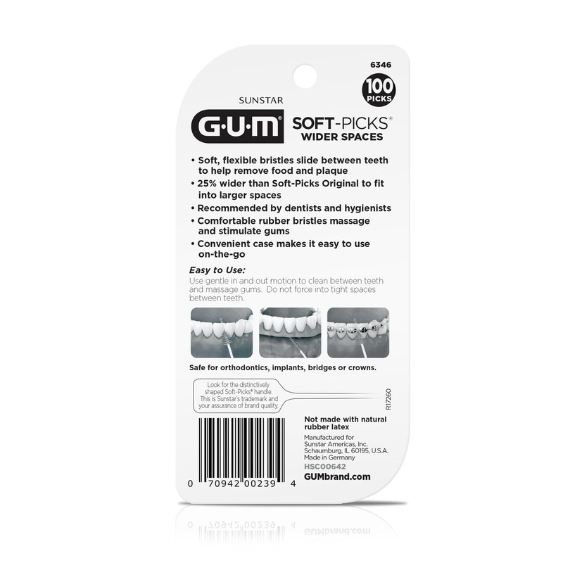 GUM Soft-Picks Wide Space, Easy to Use Dental Picks for